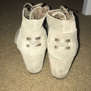 TOMS suede wedged booties